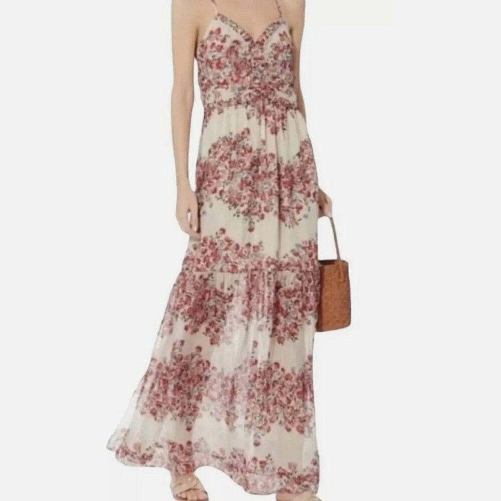 Intermix Chelsea Floral Sleeveless Lined Silk Midi Dress - 2